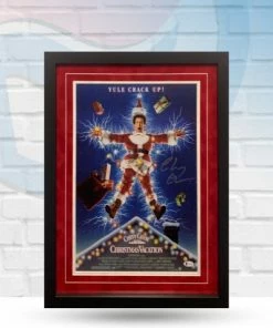 Fan Cave Sports Chevy Chase National Lampoon's Christmas Vacation Autographed Framed Movie Poster - Beckett