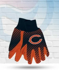 WinCraft Chicago Bears Two Tone Striped Utility Gloves