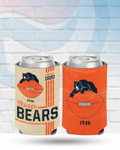 WinCraft Chicago Bears Vintage Can Koozie Drinkware 1 WinCraft Chicago Bears Vintage Can Koozie Drinkware