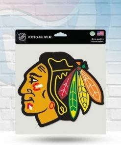 Michigan Chicago Blackhawks Color Perfect Cut Decal 8" X 8" Decals