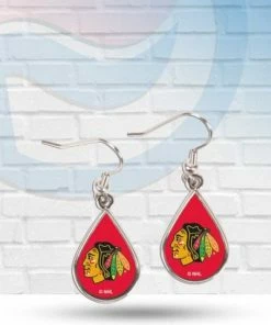 Michigan Accessories Chicago Blackhawks Dangle Earrings