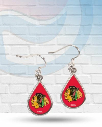 Michigan Accessories Chicago Blackhawks Dangle Earrings 1 Michigan Accessories Chicago Blackhawks Dangle Earrings