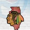 WinCraft Chicago Blackhawks State Shaped Wooden Sign Wall Signs