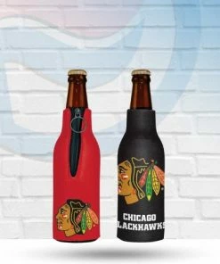 Michigan Chicago Blackhawks Team Logo Bottle Hugger Koozie