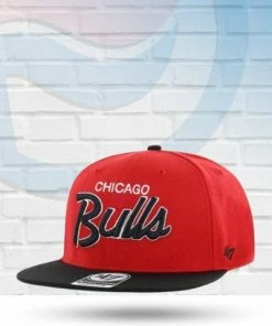 '47 Brand Hats Chicago Bulls Crosstown Script Captain Snapback Hat