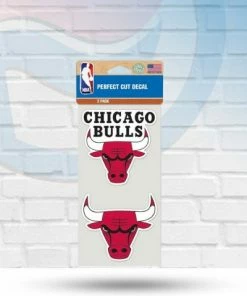 Michigan Chicago Bulls Set Of Two Perfect Cut Decals 4" X 4"