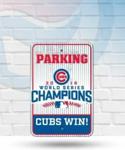 Michigan Clearance Chicago Cubs 2016 World Series Champions Vintage Plastic Parking Sign