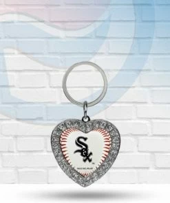 Michigan Chicago White Sox Rhinestone Heart Keychain Clearance