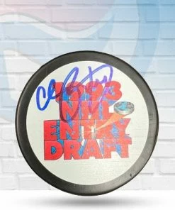 Fan Cave Sports Chris Pronger St Louis Blues Autographed 1993 NHL Draft Logo Puck - JSA