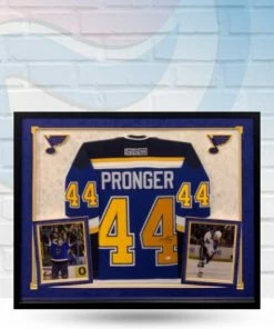 Fan Cave Sports Chris Pronger St Louis Blues Autographed Framed CCM Jersey - Beckett Autographed Memorabilia