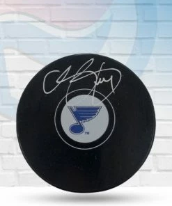 Fan Cave Sports Autographed Memorabilia Chris Pronger St Louis Blues Autographed Logo Puck - JSA
