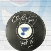 Fan Cave Sports Autographed Memorabilia Chris Pronger St Louis Blues Autographed Logo Puck With Inscription - JSA