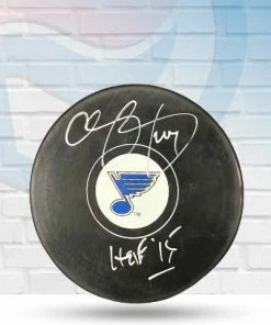 Fan Cave Sports Autographed Memorabilia Chris Pronger St Louis Blues Autographed Logo Puck With Inscription - JSA