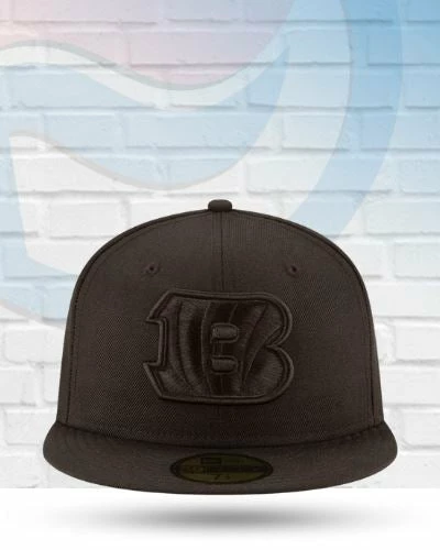 New Era Cinncinnati Bengals Black On Black 59FIFTY Fitted Hat PHOTO Hats 2 New Era Cinncinnati Bengals Black On Black 59FIFTY Fitted Hat PHOTO Hats