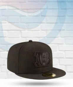 New Era Cinncinnati Bengals Black On Black 59FIFTY Fitted Hat PHOTO Hats 7 New Era Cinncinnati Bengals Black On Black 59FIFTY Fitted Hat PHOTO Hats