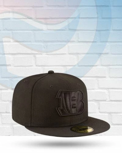 New Era Cinncinnati Bengals Black On Black 59FIFTY Fitted Hat PHOTO Hats 3 New Era Cinncinnati Bengals Black On Black 59FIFTY Fitted Hat PHOTO Hats