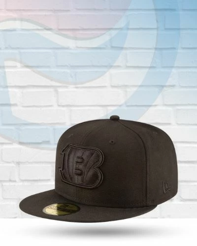 New Era Cinncinnati Bengals Black On Black 59FIFTY Fitted Hat PHOTO Hats 1 New Era Cinncinnati Bengals Black On Black 59FIFTY Fitted Hat PHOTO Hats