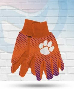 WinCraft Clemson Tigers Two Tone Striped Utility Gloves