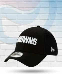 New Era Cleveland Browns Black & White Neo 39THIRTY Flex Hat