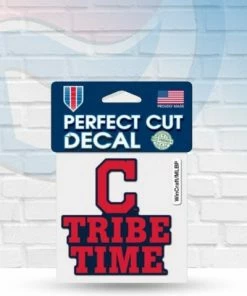 Michigan Cleveland Indians Vintage Slogan Perfect Cut Decal 4" X 4" Clearance