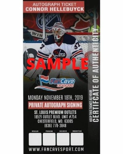 Fan Cave Sports Connor Hellebuyck Winnipeg Jets Autographed Heritage Classic Photo - COA Autographed Memorabilia