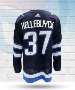 Fan Cave Sports Connor Hellebuyck Winnipeg Jets Autographed Home Adidas Jersey - COA