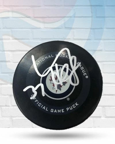 Fan Cave Sports Connor Hellebuyck Winnipeg Jets Autographed Official Game Puck - COA Autographed Memorabilia 1 Fan Cave Sports Connor Hellebuyck Winnipeg Jets Autographed Official Game Puck - COA Autographed Memorabilia
