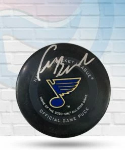 Fan Cave Sports Craig Berube St Louis Blues Autographed Official Game Puck - COA Autographed Memorabilia