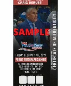 Fan Cave Sports Craig Berube St Louis Blues Autographed Official Game Puck - COA Autographed Memorabilia