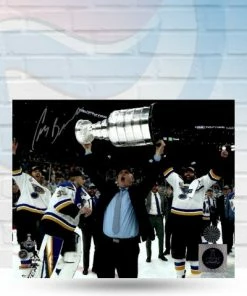Fan Cave Sports Craig Berube St Louis Blues Autographed Stanley Cup 8x10 Photo - COA