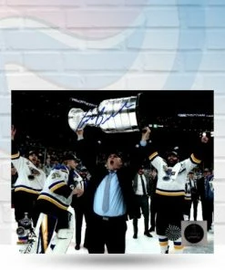Fan Cave Sports Craig Berube St Louis Blues Autographed Stanley Cup 8x10 Photo - COA Autographed Memorabilia