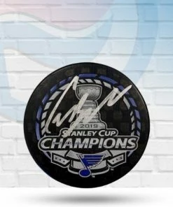 Fan Cave Sports Autographed Memorabilia Craig Berube St Louis Blues Autographed Stanley Cup Champions Logo Puck - COA