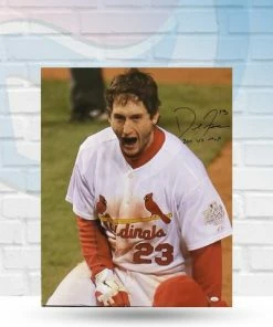 Fan Cave Sports Autographed Memorabilia David Freese St Louis Cardinals Autographed 20x24 Gallery Wrapped Canvas With Inscription - JSA