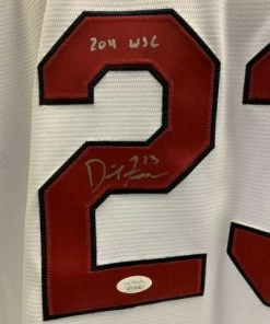 Fan Cave Sports David Freese St Louis Cardinals Autographed Majestic Replica Jersey With Inscription - JSA Autographed Memorabilia