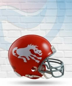 Score Here Denver Broncos 62-65 Throwback Riddell Mini Football Helmet Collectibles