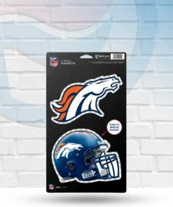 WinCraft Denver Broncos Die Cut Magnet 4" X 5" 2 Pack Magnets