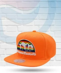 Mitchell & Ness Hats Denver Nuggets Mitchell And Ness Orange Core Basic Snapback Hat