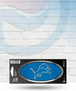 Michigan Detroit Lions Chrome Oval Decal 3"x7" Decals