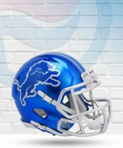 Score Here Detroit Lions Flash Speed Riddell Mini Football Helmet