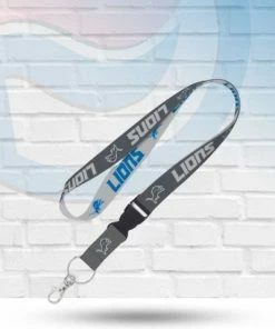 WinCraft Detroit Lions Gray Lanyard With Detachable Buckle