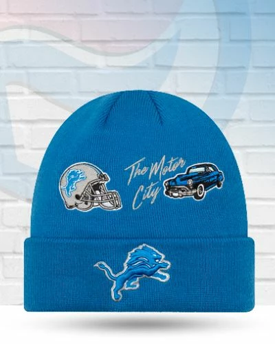 New Era Detroit Lions Q4 QT Cuff Knit Beanie Hats 1 New Era Detroit Lions Q4 QT Cuff Knit Beanie Hats