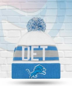 New Era Hats Detroit Lions Retro Knit Pom Beanie