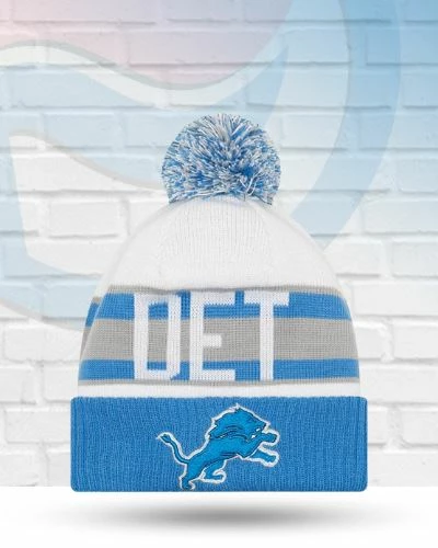 New Era Hats Detroit Lions Retro Knit Pom Beanie 1 New Era Hats Detroit Lions Retro Knit Pom Beanie