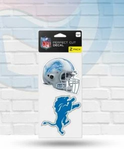 Michigan Detroit Lions Set Of Two Perfect Cut Decals 4" X 4"