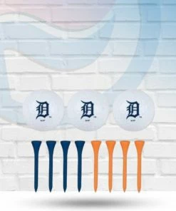 Michigan Detroit Tigers 3 Golf Balls W/ Tees