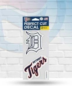 Michigan Detroit Tigers Set Of Two Perfect Cut Decals 4" X 4"