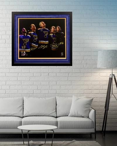 Fan Cave Sports Fabbri, Gunnarsson, Parayko, Thomas And Tarasenko St Louis Blues Autographed Framed 20x24 - COA Autographed Memorabilia 2 Fan Cave Sports Fabbri, Gunnarsson, Parayko, Thomas And Tarasenko St Louis Blues Autographed Framed 20x24 - COA Autographed Memorabilia