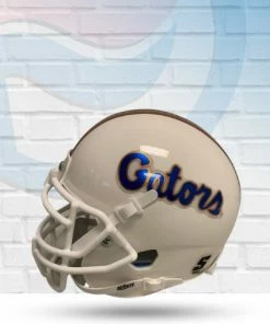 Score Here Florida Gators White Schutt Authentic Mini Football Helmet Collectibles