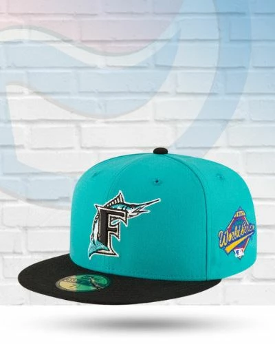 New Era Hats Florida Marlins 1997 World Series Patch 59FIFTY Fitted Hat 1 New Era Hats Florida Marlins 1997 World Series Patch 59FIFTY Fitted Hat