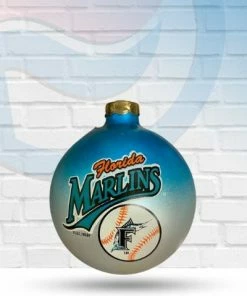 Michigan Clearance Florida Marlins Vintage Sports Collectors Series Glass Christmas Tree Ornament